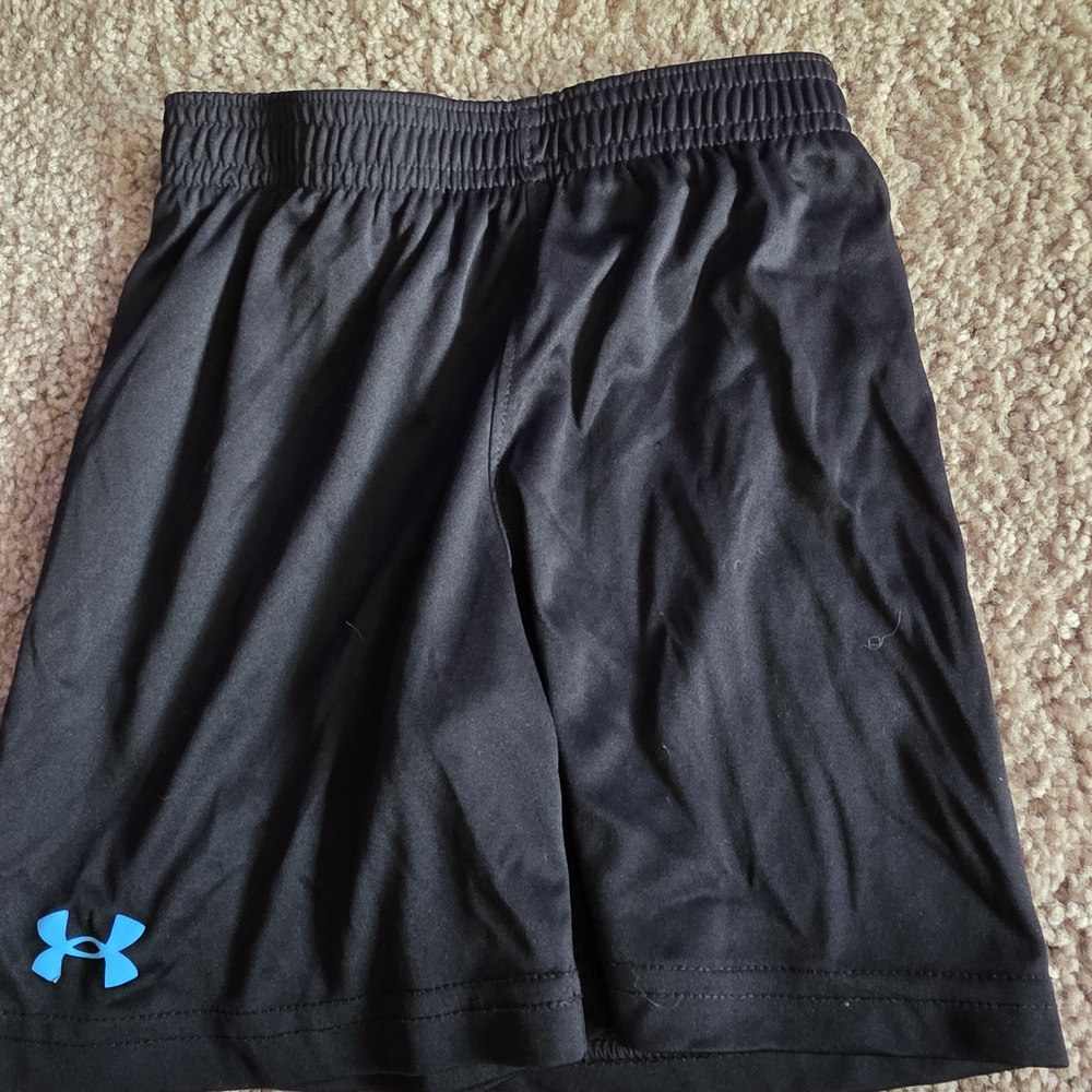 Under Armour Kids Black Shorts with Blue Logo